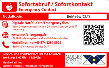 NotHilfePass Rückseite